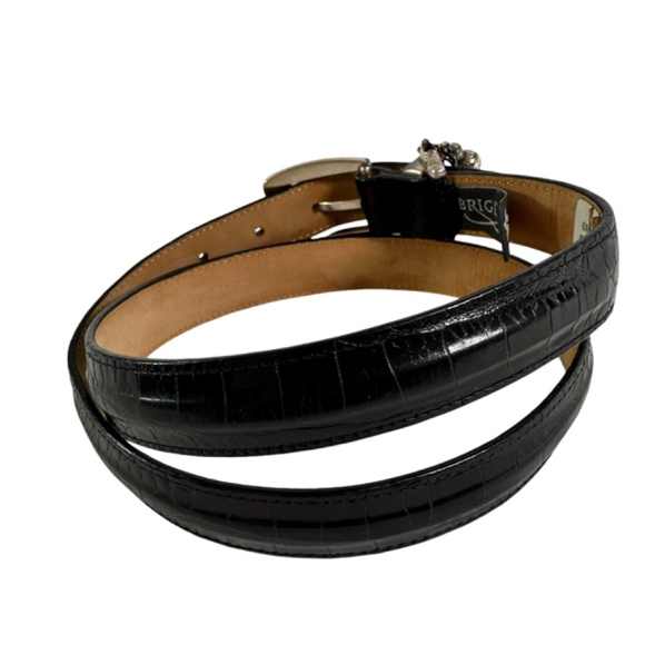 Vintage Brighton black leather belt with golf motif size 34 Large USA main image 7